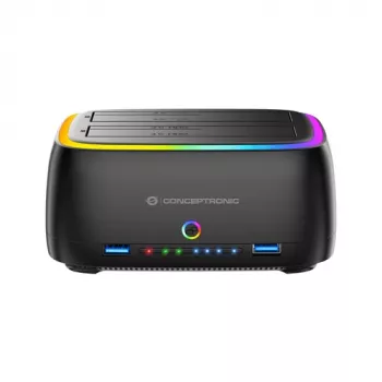 Conceptronic DONN36B 2-Bay SATA HDD/SSD Docking Station, USB 3.0, 2x USB-A, Czarny