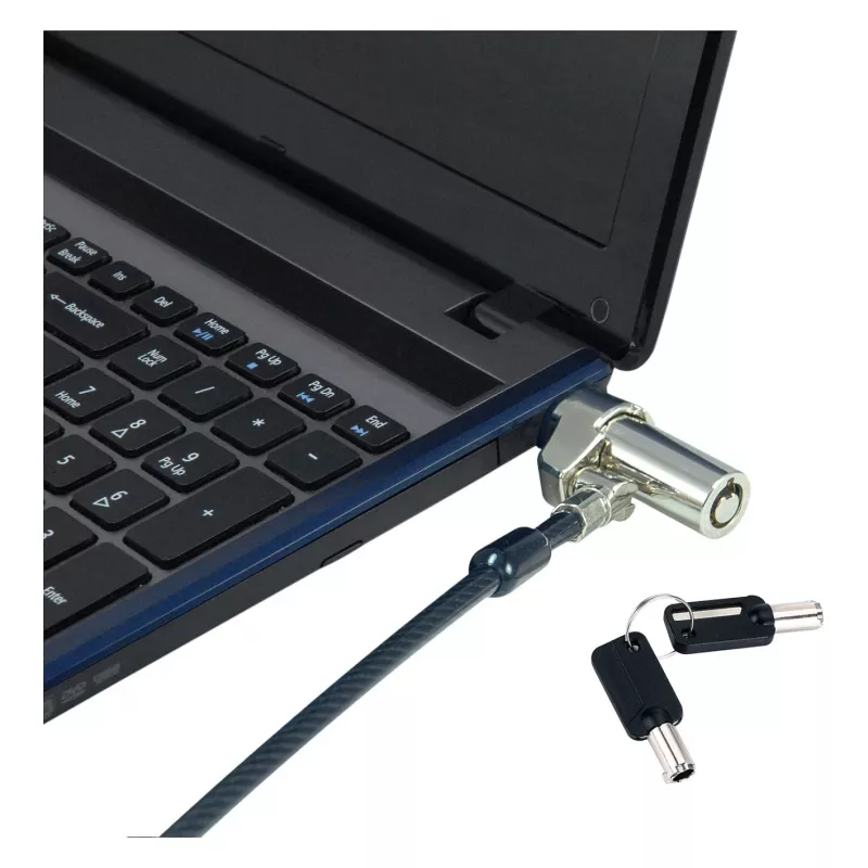 Conceptronic NBT Nano-Lock Podwójna Linka Zabezpieczająca do Laptopa, 4-cyfrowa, 1.8m Linka Stalowa, Czarny/Srebrny
