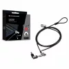 Conceptronic NBT Nano-Lock Podwójna Linka Zabezpieczająca do Laptopa, 4-cyfrowa, 1.8m Linka Stalowa, Czarny/Srebrny