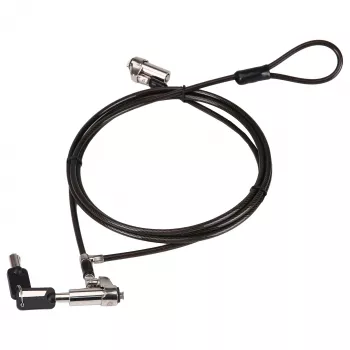 Conceptronic NBT Nano-Lock Podwójna Linka Zabezpieczająca do Laptopa, 4-cyfrowa, 1.8m Linka Stalowa, Czarny/Srebrny