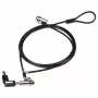 Conceptronic NBT Nano-Lock Podwójna Linka Zabezpieczająca do Laptopa, 4-cyfrowa, 1.8m Linka Stalowa, Czarny/Srebrny