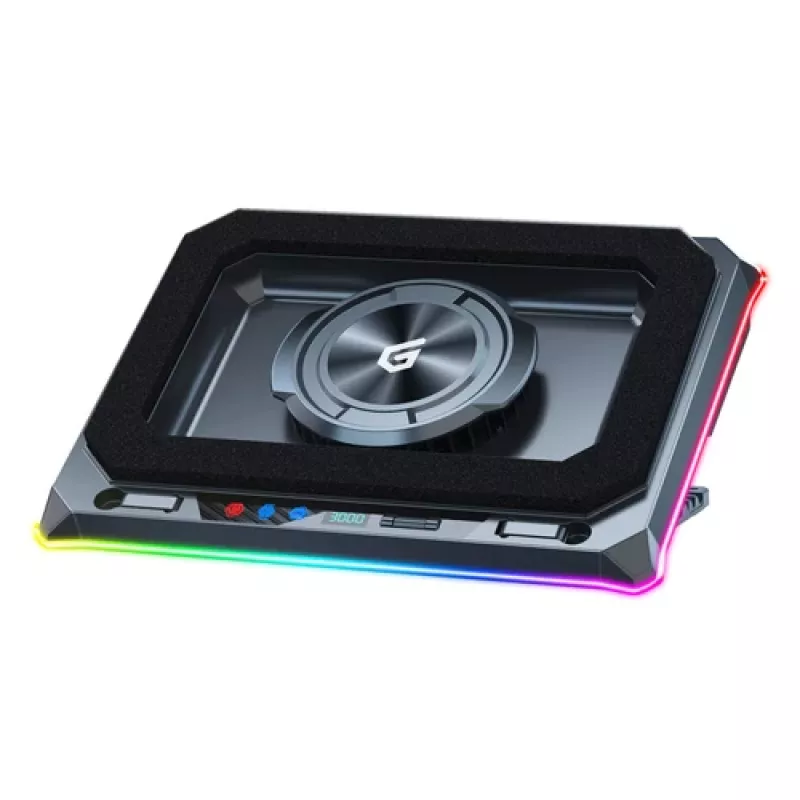 Podkładka chłodząca pod laptopa Conceptronic THYIA03B USB-C z uchwytem na smartfon, RGB, 12V