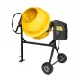 Betoniarka 180L HCM650 850W Elektryczna Mieszarka Bębnowa ze Stalowym Bębnem, Żeliwnym Wieńcem Zębatym, IP44, 2 Lite Koła Gumowe, Pochylenie za Pomocą Koła Ręcznego