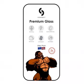 Connect Apple iPhone 14 Pro Corning Gorilla Glass Anti-Static 3D Full Cover 5X Stronger Black