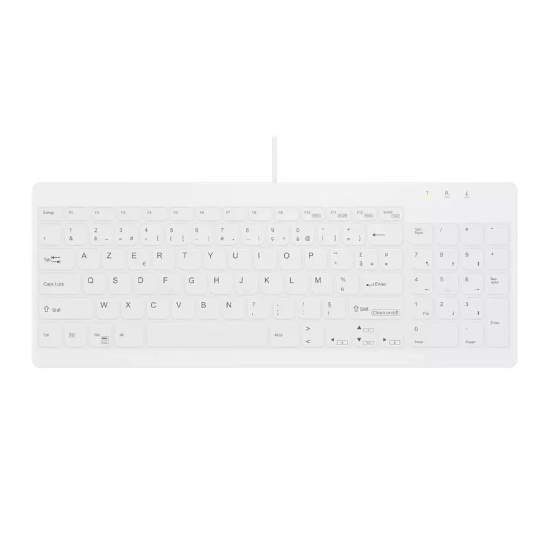 Contour ACTIVE KEY Hygiene Kompaktowa Ultracienka Przewodowa Klawiatura USB Czarna (AK-C7012F-UVS-W/FR)