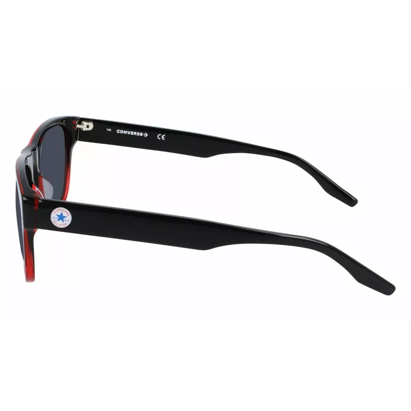 Converse CV500SALLS055 Męskie okulary przeciwsłoneczne prostokątne czarno-szare 57mm