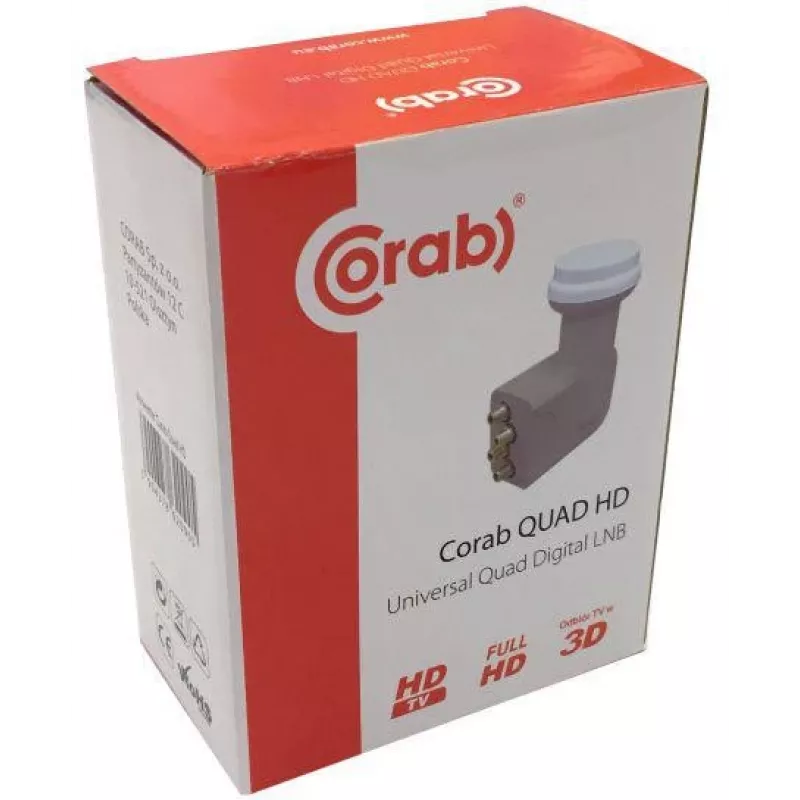 CORAB Universal Quad LNB – 4 wyjścia, szum 0,1 dB, feedhorn 40 mm