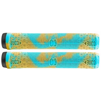 Core Skinny Boy Grips Red - Bezkołnierzowe gumowe uchwyty kierownicy Krayton do hulajnóg stunt i BMX, 160 mm, z zaślepkami, antypoślizgowy wzór żebrowany, 1 para