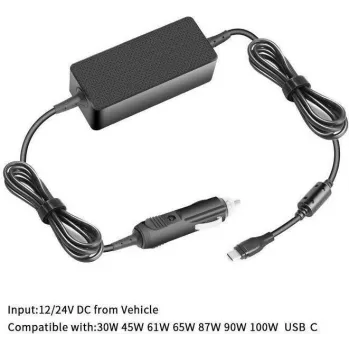 CoreParts USB-C Ładowarka Samochodowa 100W 5V2A-20V5A USB PD3.0 - Zasilacz do PC/Serwera (40AK0065WW-CP)