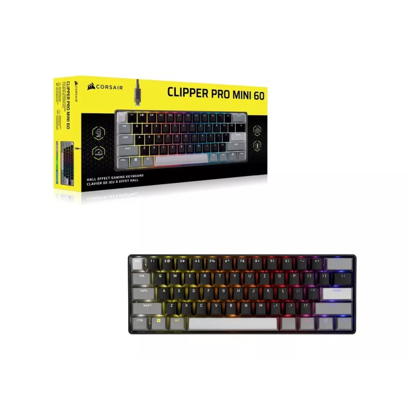 CORSAIR CLIPPER PRO MINI 60 Hall Effect klawiatura gamingowa czarna