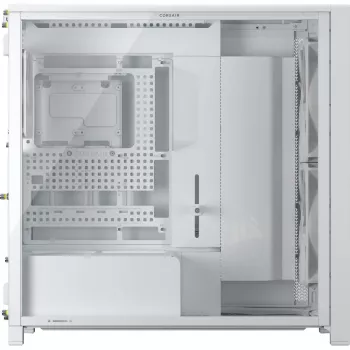 Corsair FRAME 5000D WOOD RS Mid-Tower PC Case, White/Walnut, Tempered Glass, ATX, E-ATX, Micro-ATX, Mini-ITX, Steel/Plastic, Gaming
