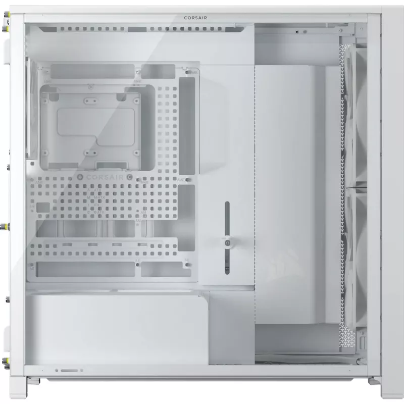 Corsair FRAME 5000D WOOD RS Mid-Tower PC Case, White/Walnut, Tempered Glass, ATX, E-ATX, Micro-ATX, Mini-ITX, Steel/Plastic, Gaming