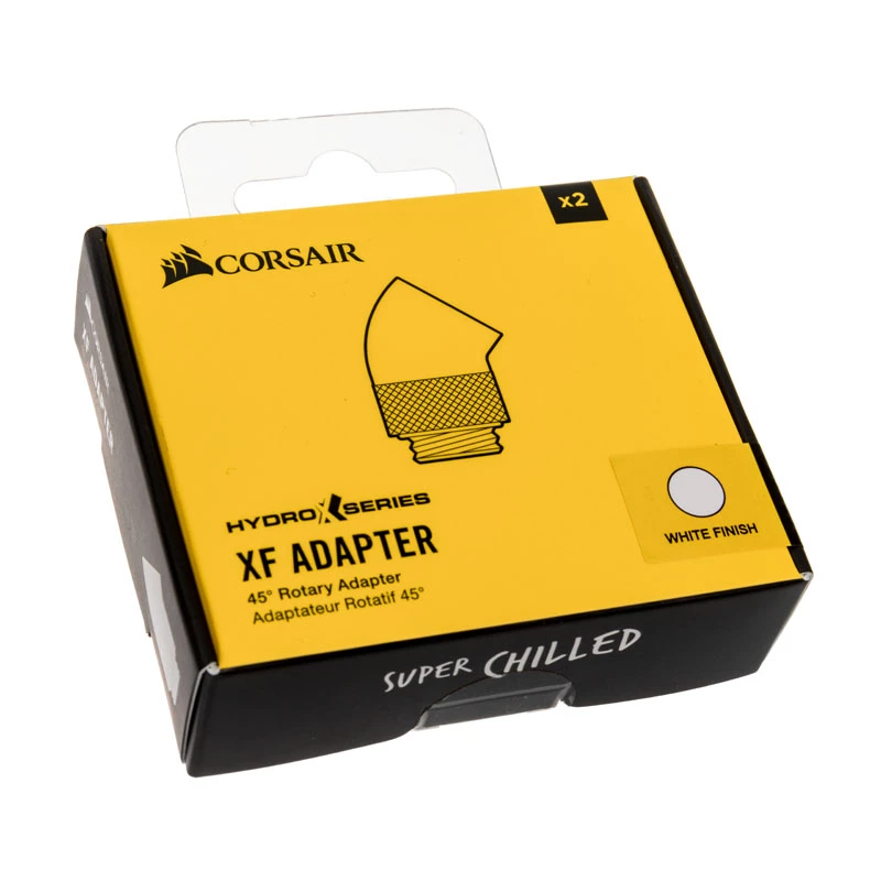 Corsair Hydro X Series 45° Rotary Adapter - Łącznik obrotowy do chłodzenia cieczą - Biały (Zestaw 2 szt.)