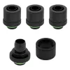 CORSAIR Hydro X Series XF Złączka kompresyjna, prosta, gwint męski G1/4 inch do węża miękkiego 13/10mm, czarna – zestaw 4 szt.