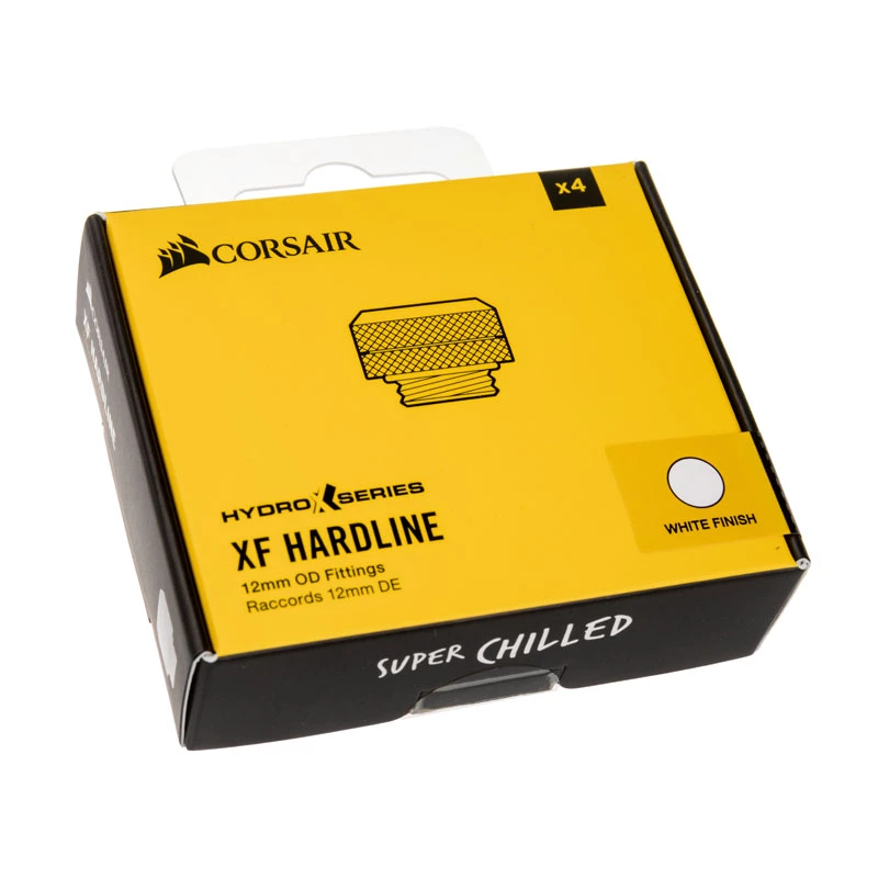 Corsair Hydro X Series XF Hardline 12mm OD Fitting - Biały (Zestaw 4 szt.)