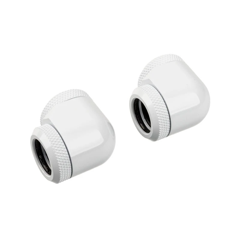 Corsair Hydro X Series XF Hardline 90° 14mm OD - Kątowy adapter montażowy do układu chłodzenia cieczą - Biały (opakowanie 2 szt.)