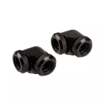 Corsair Hydro X Series XF Hardline Adapter 90 Degree 12mm AD to 12mm AD Hardtube, Pack of 2, Czarny