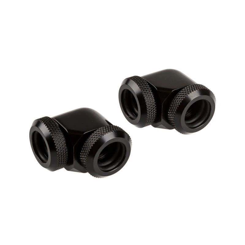 Corsair Hydro X Series XF Hardline Adapter 90 Degree 12mm AD to 12mm AD Hardtube, Pack of 2, Czarny