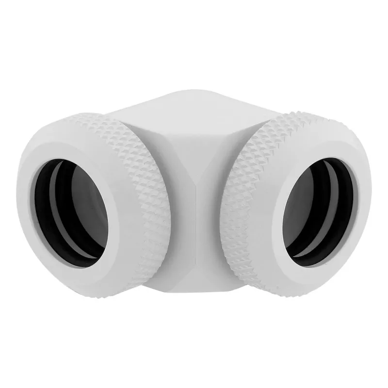 CORSAIR Hydro X Series XF Adapter do twardych rurek 90 stopni 12mm OD do 12mm OD - Zestaw 2 szt., Biały