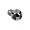 Corsair Hydro X Series XF Rotary Y-Splitter G1/4 inch Male to 2x G1/4 inch Female - Chrome Silver