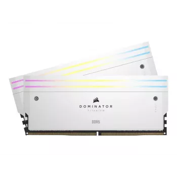 Corsair Dominator Titanium RGB 32GB (2x16GB) DDR5-6400 CL32 zestaw pamięci, biały