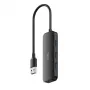 Cudy UH40A PortMate USB-A do 4-portowego koncentratora USB 3.0 5Gbps Tylko dane Plastik Kompakt Czarny