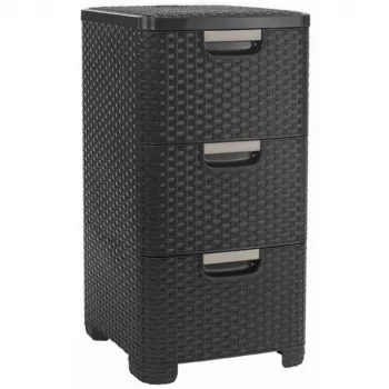 Regał CURVER Infinity Recycled z 3 szufladami, 3x14L, ciemny brąz
