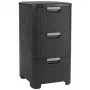 Regał CURVER Infinity Recycled z 3 szufladami, 3x14L, ciemny brąz