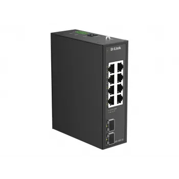 D-Link DIS-100G-10 - 10-portowy gigabitowy przemysłowy przełącznik niezarządzalny, 8x RJ45 + 2x SFP