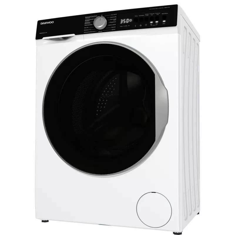 DAEWOO WD-FC85514W1A-DE Pralka ładowana od przodu, 8 kg, 1400 obr/min, Biały/Czarny