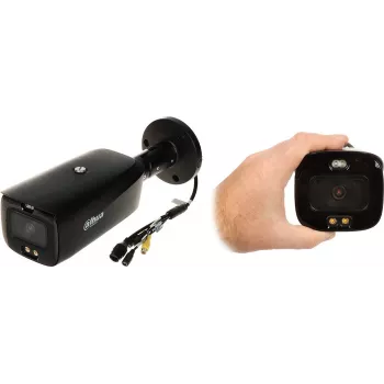 DAHUA IPC-HFW3849T1-AS-PV-0360B-S5 8MP Full-Color Active Deterrence Bullet IP Camera z obiektywem 3.6mm, światłem ciepłym, syreną, ochroną perymetryczną AI, IP67, 12V DC/PoE