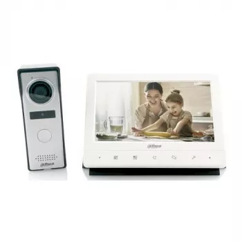 Zestaw wideodomofonu Dahua Technology KTA02 – 7-calowy monitor wewnętrzny, stacja zewnętrzna 1 MP, analogowy system domofonowy 4-przewodowy