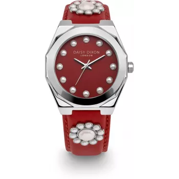 Zegarek damski Daisy Dixon DD136PS, kwarcowy analogowy - koperta 36mm w kolorze różowego złota, różowa tarcza, różowy pasek z ekoskóry