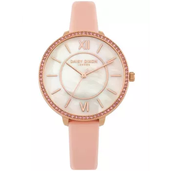Zegarek damski Daisy Dixon DD088PRG - kwarcowy, analogowy, 36mm, różowo-złota tarcza, różowy pasek skórzany