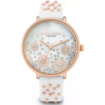 Zegarek damski Daisy Dixon DD111WRG 38mm różowe złoto szary ekoskóra