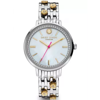 Zegarek damski Daisy Dixon DD158SM 38mm srebrny, siateczka stalowa