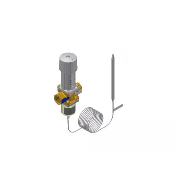 Danfoss 003N0043 Korpus zaworu termostatycznego grzejnikowego - prosty, mosiądz niklowany, 1/2 cala