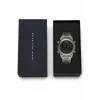 DANIEL WELLINGTON Classic 42mm Stalowy Zegarek z Czarnym Skórzanym Paskiem - Koperta Różowe Złoto, Tarcza Ecru, Kwarc Japoński