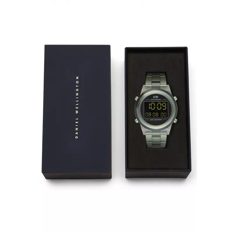DANIEL WELLINGTON Classic 42mm Stalowy Zegarek z Czarnym Skórzanym Paskiem - Koperta Różowe Złoto, Tarcza Ecru, Kwarc Japoński