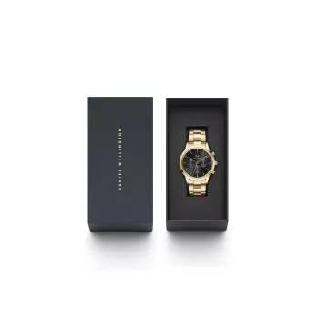 DANIEL WELLINGTON Classic Men's Watch 42mm Rose Gold Black Leather DW00100641