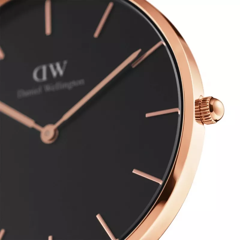 DANIEL WELLINGTON Classic Petite Zegarek Damski 36mm Różowe Złoto Stal Nierdzewna Siatka DW00100303