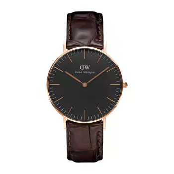 DANIEL WELLINGTON Classic Petite Zegarek Damski 36mm Różowe Złoto Stal Nierdzewna Siatka DW00100140