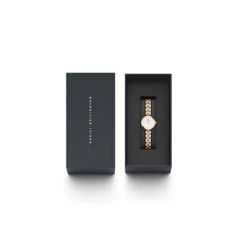 DANIEL WELLINGTON Petite Lumine Zegarek Damski 22mm Różowe Złoto Stal Nierdzewna Siatka DW00100717