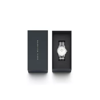 DANIEL WELLINGTON Petite Lumine Zegarek Damski 26mm Srebrna Stal Nierdzewna Siatka DW00100679
