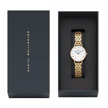 Zegarek damski DANIEL WELLINGTON Petite Lumine 28mm, różowe złoto, bransoleta mesh DW00100682