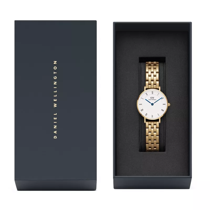Zegarek damski DANIEL WELLINGTON Petite Lumine 28mm, różowe złoto, bransoleta mesh DW00100682