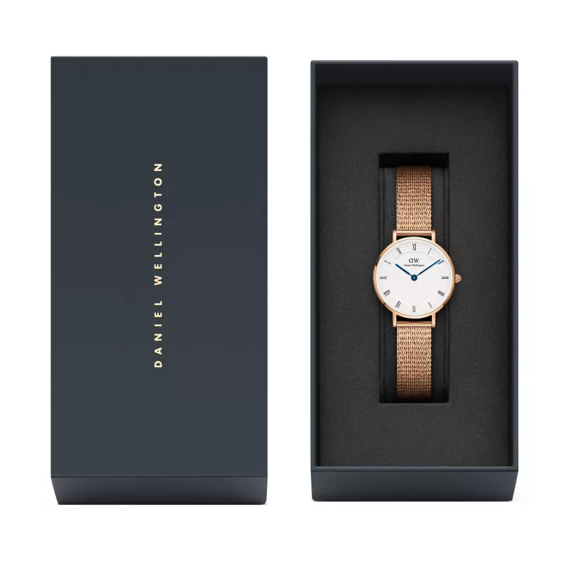 Zegarek damski DANIEL WELLINGTON Petite Lumine 28mm Różowe Złoto Stal Nierdzewna Biała Perłowa Tarcza