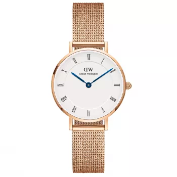 Zegarek damski DANIEL WELLINGTON Petite Lumine 28mm Różowe Złoto Stal Nierdzewna Biała Perłowa Tarcza