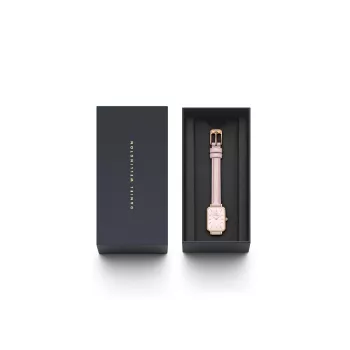 DANIEL WELLINGTON Petite Lumine Zegarek Damski DW00100636 20mm Różowe Złoto Bransoleta Mesh