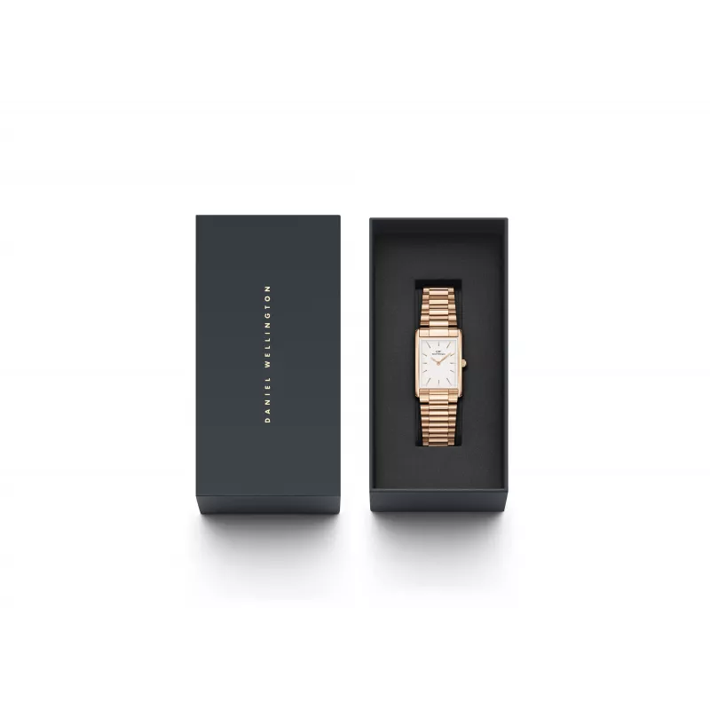 DANIEL WELLINGTON Petite Melrose Zegarek Damski 35mm Różowe Złoto Stal Nierdzewna Siatka DW00100702